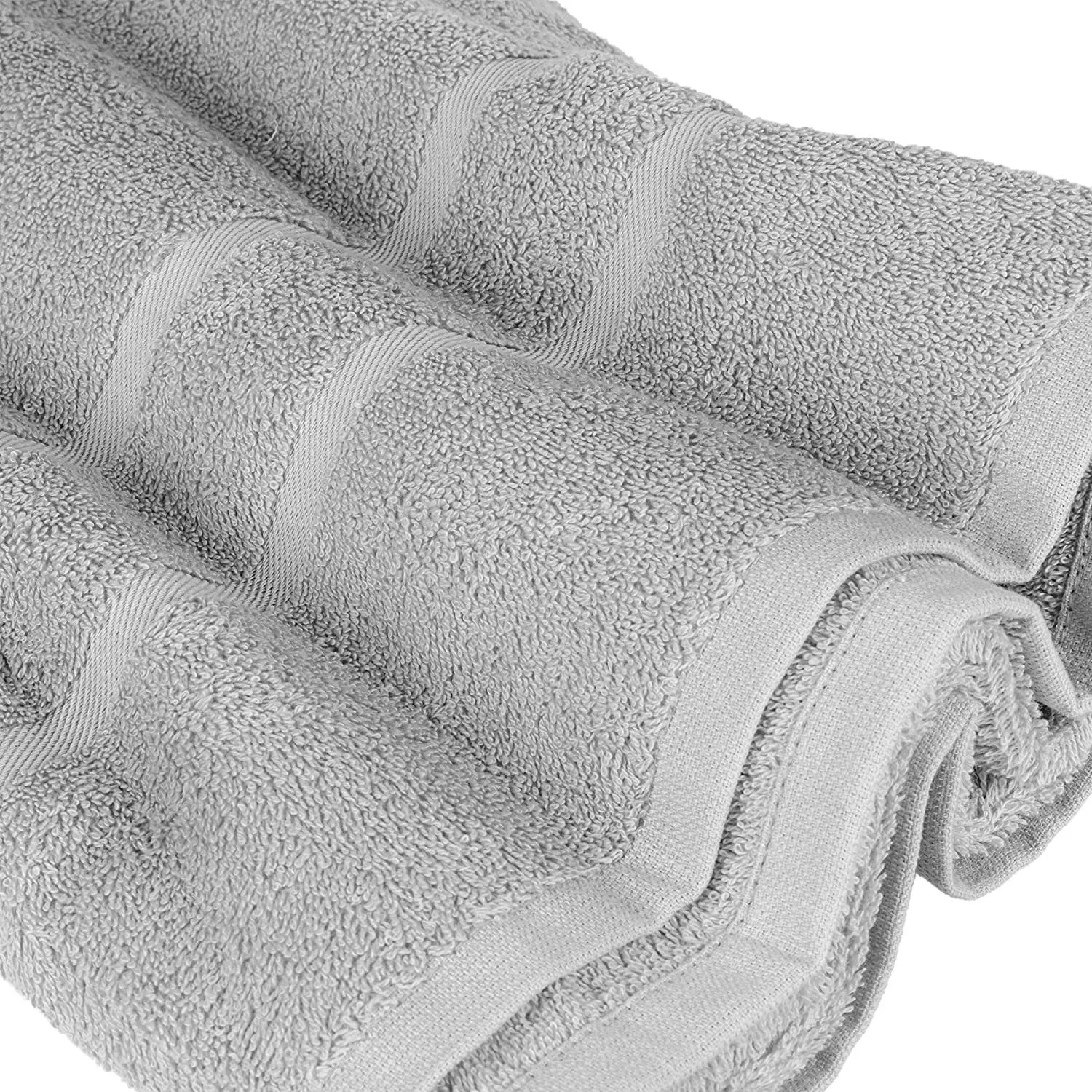 STICKANDSHINE Frottee-Handtücher – Hellgrau, 100% Baumwolle, 500 g/m²